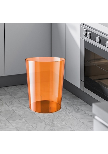 Suntek Magideal Çöp Sepeti Şeffaf Minimalist Çöp Kovası Tuvalet Gri