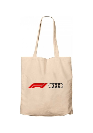 F1 Audi Logo Krem Kanvas Bez Çanta Krem