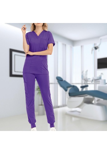 Suntek Çok Cepli V Yaka İş Elbisesi Ile Nefes Xl-menekşe