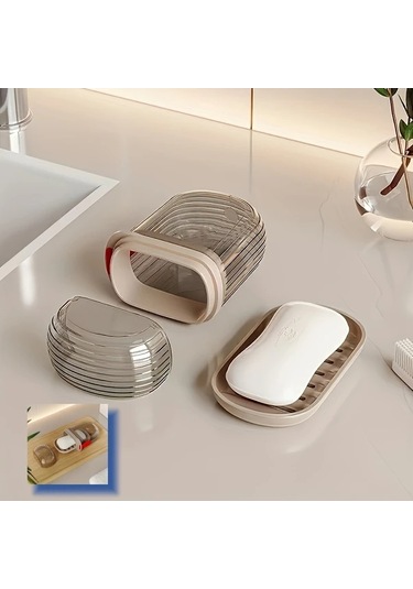 Chenkestoreone Seyahat Sabunluğu Kapaklı Dayanıklı Pet Sızdırmaz Gri Şeffaf Gri