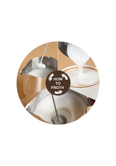 Konesam Kahve, Çikolata, Latte İçin Elektrikli Süt Köpürtücü - Güçlü Motor, Hızlı Köpürme, Kolay Temizlik Kahverengi Kahve