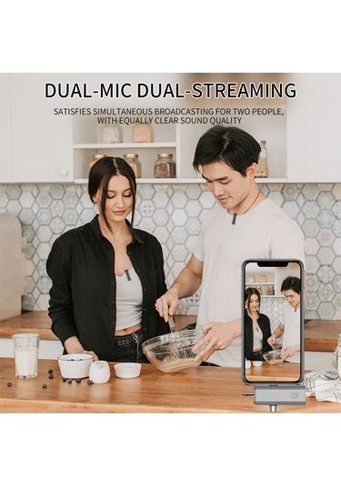 Teltree S17 Kolluk Tipi Bluetooth Mikrofon - Dışarıdaki Çekimler İçin Gürültü Engelleme, 3'ü 1 Bağlantı Type-c+3.5mm+App , 1'den 2'ye, Hemen Kullan, Dahili Pil