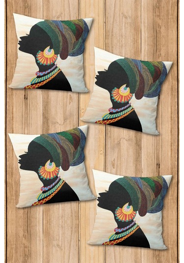 Dijital Baskılı Yumuşak Dokulu 4 Lü Kırlent Kılıfı Takımı 43x43 Cm Krl0025 Renkli