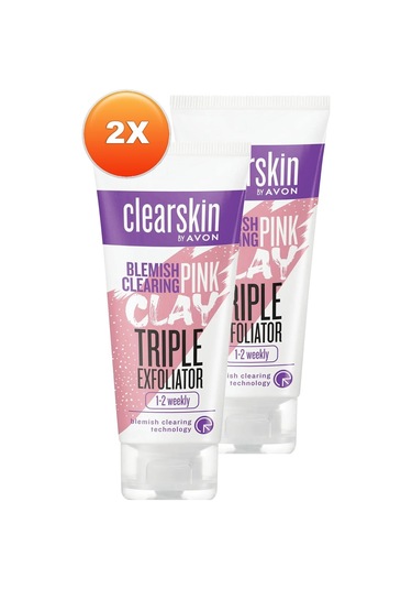 Avon Clearskin Leke Karşıtı 3'ü 1 Arada Pembe Kil Scrub 2 x 75 ML