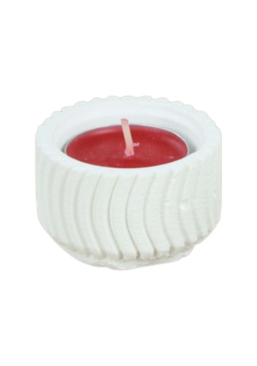 Mumluk Şamdan Tealight Mum Uyumlu Tekerlek Model - Beyaz