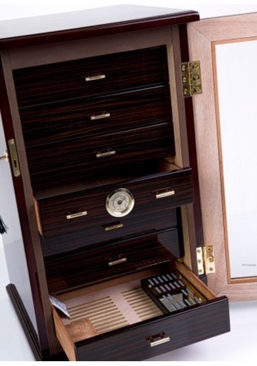 Parmida Humidor / Yedi Çekmeceli Puro Saklama Kutusu - Kahverengi 0185