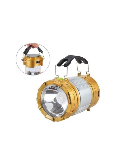 Güneş Enerjili Şarj Edilebilir Usb Girişli Kamp Feneri Kt-611 Sarı