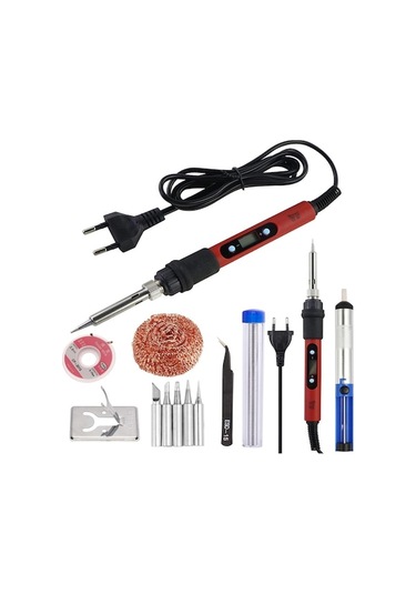 Ayarlanabilir Dijital Ekran 80w Elektronik Lehimleme Demir Elektrik Kaynağı Blue 60w Set-1 220v Eu Plug Fy