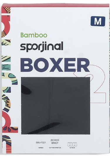 Sporjinal Erkek Siyah 2'li Boxer Bbu-p221 Siyah