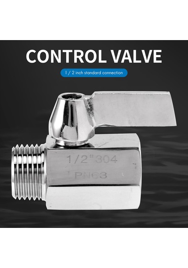 304 Paslanmaz Çelik Mini Küresel Vana 1/2 İnç Dişi X Erkek Npt Konu