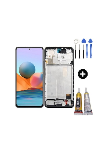 Xiaomi Redmi Note 10 Pro Uyumlu Çıtalı Tft Lcd Ekran Dokunmatik + Montaj Seti