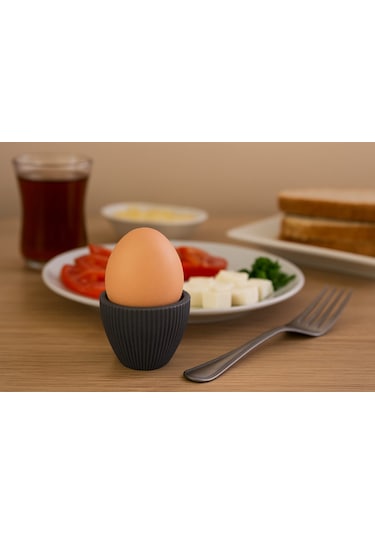 Dörtlü Gri Modern Yumurtalık Seti