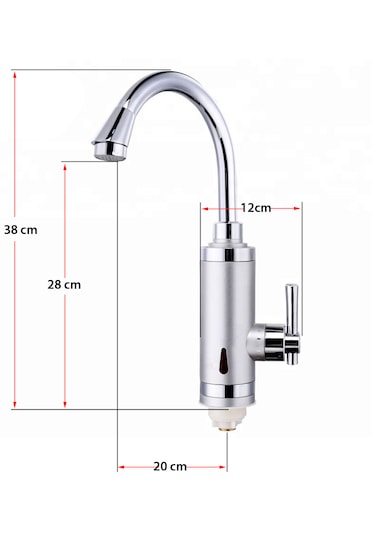 Elektrikli Sıcak Musluk Ani Su Isıtıcı Termal Şofben Musluk Asg4s GÜMÜŞ