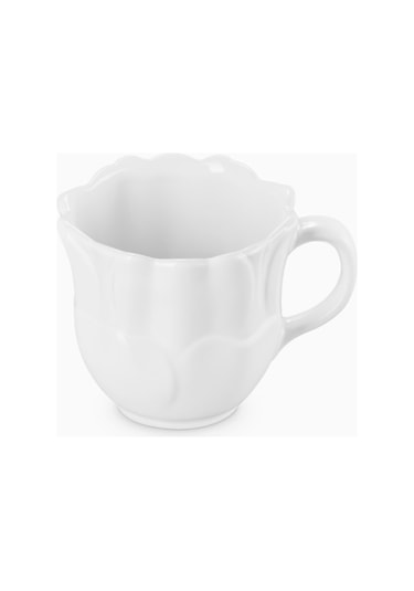Le Creuset Seramik Çiçek Desenli Kupa Beyaz