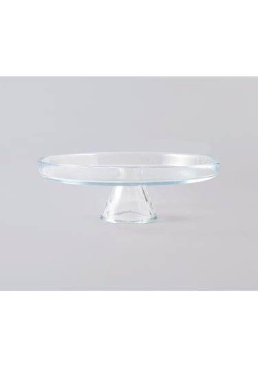 Ayaklı Şeffaf Cam Sunum Tabağı 21 Cm