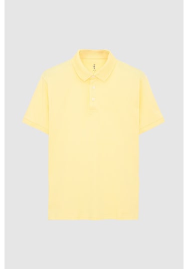 Twn Slim Fit Işın Çiçeği Pike Dokulu T-shirt 4ec146011784m Işın Çiçeği