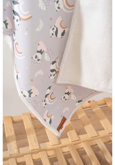 Fluffy Bebek Battaniyesi 70x100 Cm Panda Desen Çok Renkli