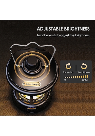 Geeksen Yeşil Led Kamp Lambası, Şarj Edilebilir, 6-24 Saat Süre, 20-280 Lumens Işık, Demir+abs Malzeme Çok Renkli