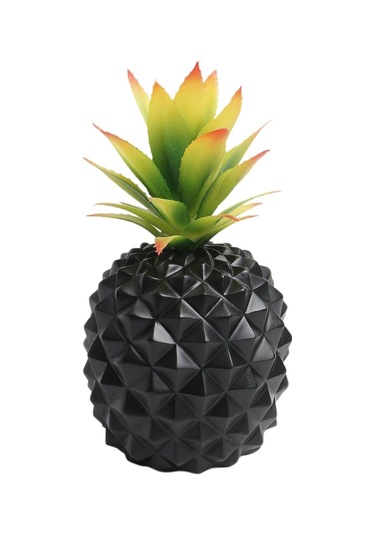 Homyl Reçine Ananas Süs Ev Dekorasyonu Nesnesi Masaüstü Siyah Orta