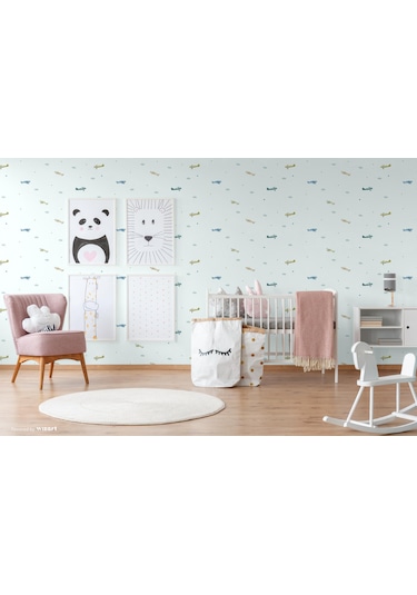 Adawall Adakids 8907-2 Genç Çocuk Uçak Desenli Duvar Kağıdı