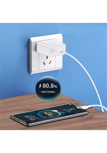 6a 66w Süper Hızlı Ab Abd Duvar Şarj Cihazı İçin Huawei Mate 40 50 60 P50 Nova Eu Plug - 2m Cable Diğer