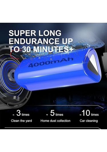 Maoyaya Siyah Kablosuz Araba Elektrikli Süpürge, Yüksek Güçlü Mini El Süpürgesi, Otomatik Ev Süpürge Siyah
