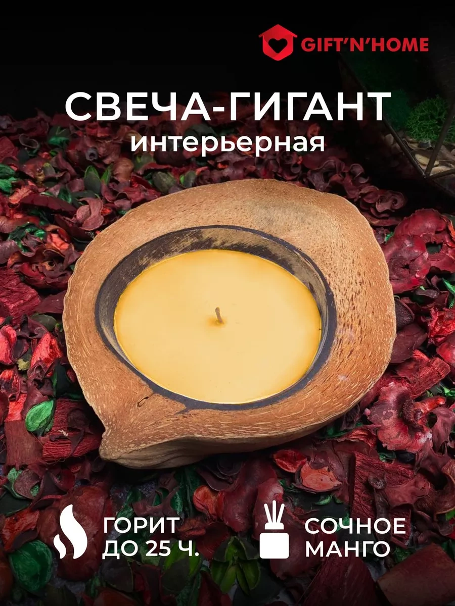 Gift'n'home Ev İçi İçin Büyük Kabuklu Aromatik Mum 5490455 Gri