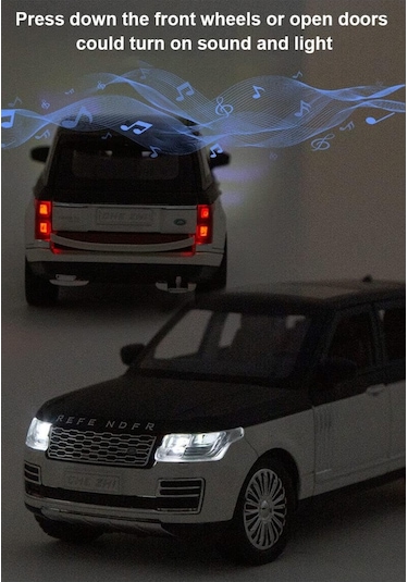Scowetto Range Rover Land Jip Tarzı Araba Diecast Model Araba 1:24 Siyah Range Rover Model Diecast Araba