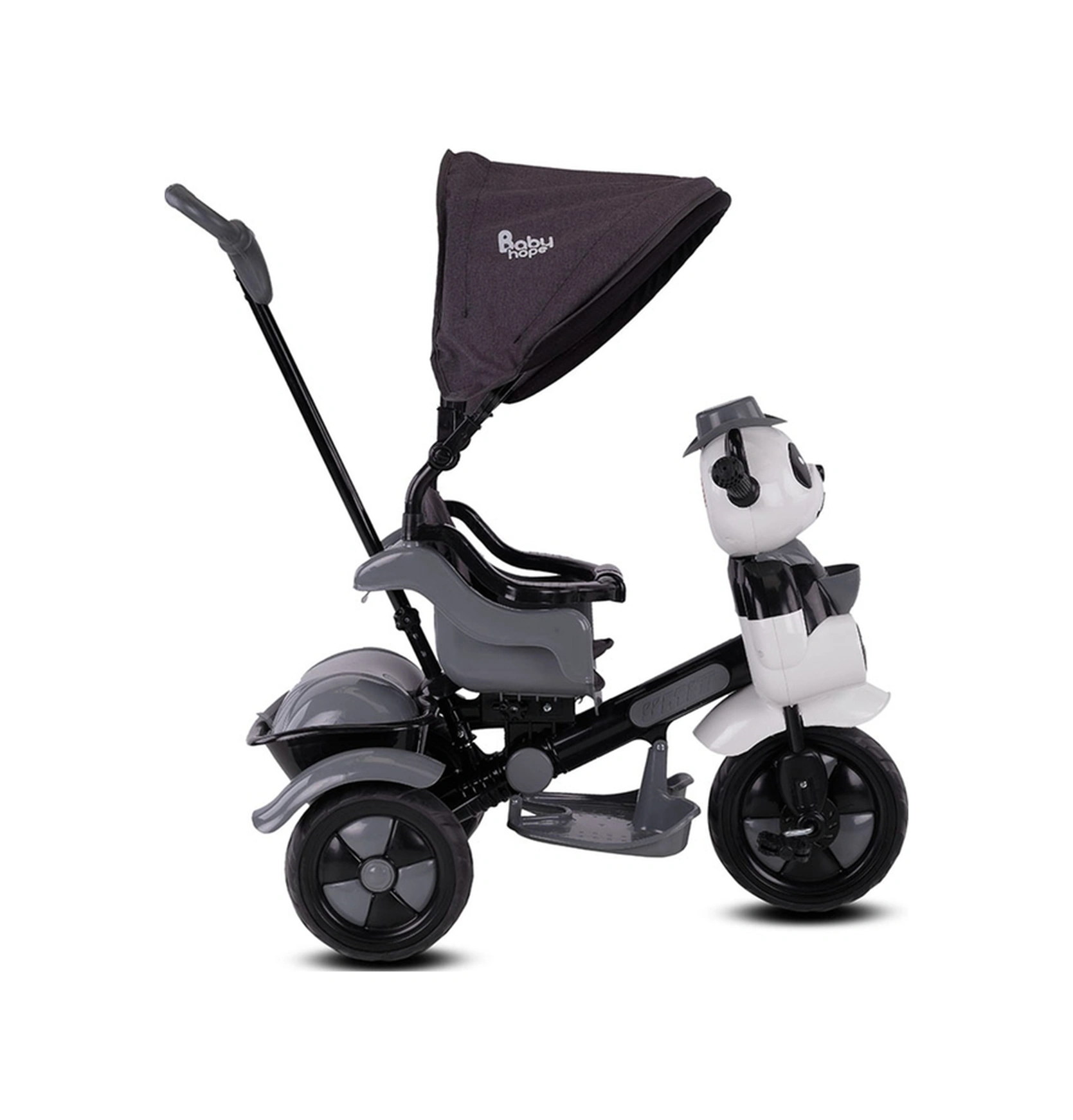 Toys 127 Panda Üç Tekerlekli Tenteli Ebeveyn Kontrollü Bisiklet Çocuk Bisikleti