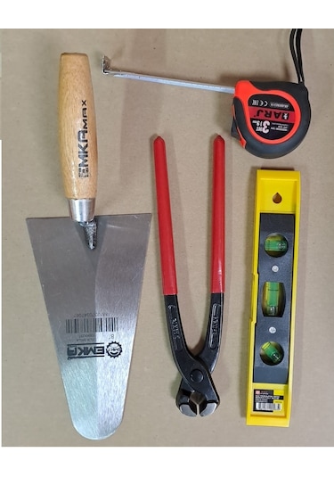 Harç sıvacı malası 25cm Betoncu Kerpeteni Su Terazisi 3mt set