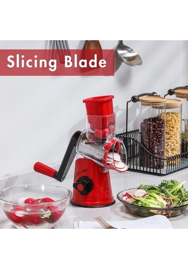 Didadodo Gdl Kranklı Peynir Rendesi, Yeşil Kaplı 3 Değiştirilebilir Davul Bıçağı İle Açık Yeşil Açık Yeşil