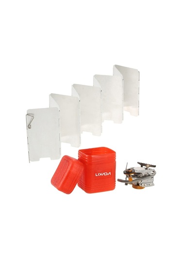 Lixada Katlanır Kamp Ocağı Ve 9 Parça Rüzgarlık Seti - Outdoor Kampçılık İçin Çok Renkli Çok Renkli