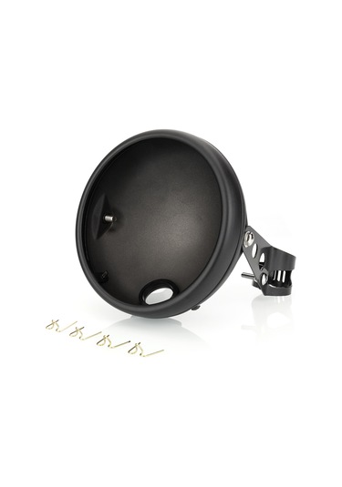 Youtek Motosiklet 7 İnç Çelik/ Demir Mat Siyah Far Kasa, Yeni Ve Kaliteli Modifikasyon Kapsülü