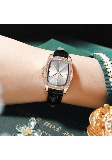 Novahub Kahverengi Vintage Kare Deri Kuvars Bayan Saat - Seno Marka - Günlük Kullanım İçin Çok Renkli