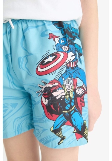Defacto Erkek Çocuk Marvel Comics Deniz Şortu E5552a825hsbe510 Mavi