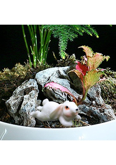 Homyl Tavşan Heykeli Bahçe Hayvan Canlı Romantik Atmosfer