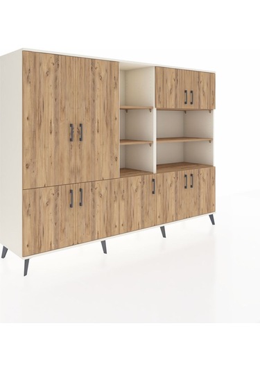 Hyperion Dolap 14 Raflı 9 Kapaklı 220x44x163 Aytaşı-çam Aytaşı-çam