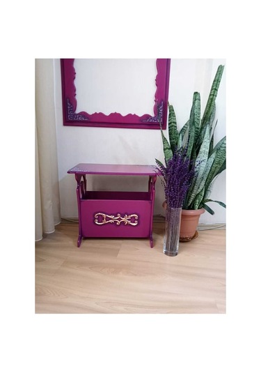 Flört Rengi Gazetelikli Sehpa Fuşya