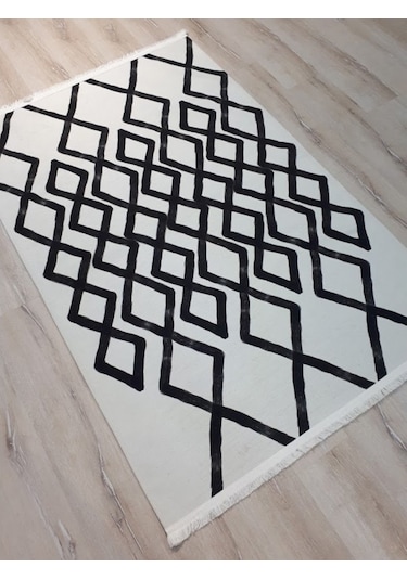 Doğuş Oslo 8222 Beyaz Siyah Kilim 120X180 Cm