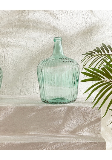 English Home Recycled Demijohn Cam Vazo Yeşil Yeşil