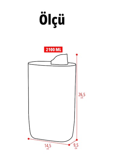 İronika Silikon Kapaklı Ölçekli Toz Sıvı Tablet Deterjan Saklama Kabı Kutusu 2100 Ml 2 Adet Antrasit