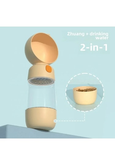 Pribor Evcil Hayvan 400+180 Ml Su Ve Mama Hazneli Taşınabilir Seyahat Suluğu