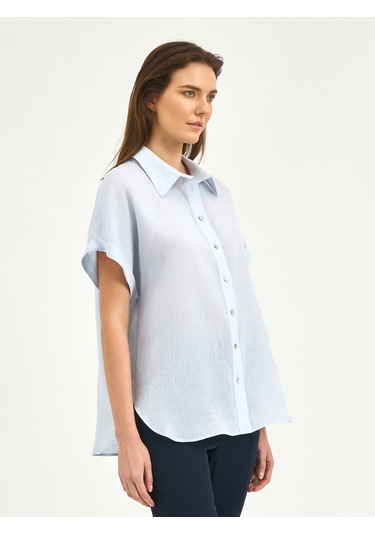 Karaca Kadın Comfort Fıt Gömlek-mavi 12.25s.04.029 Mavi