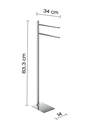 Trilly Ayaklı Havluluk, 34xh83.3x14cm - Parlak Paslanmaz Çelik Parlak Paslanmaz Çelik