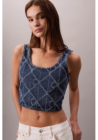 Calvin Klein Tamamı Baskılı Ck Atlantic Kadın Mavi Bluz Lv047d708g-yy2 Mavi