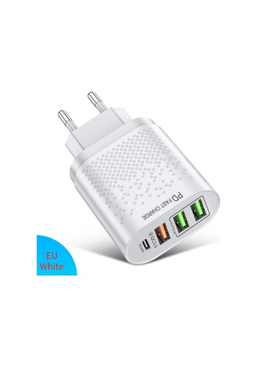 Lovebay 4 Portlu Pd 20w + Qc3.0 Usb C Hızlı Şarj Adaptörü İphone Uyumlu Xiaomi Samsung Huawei Krdistribütör Garantili