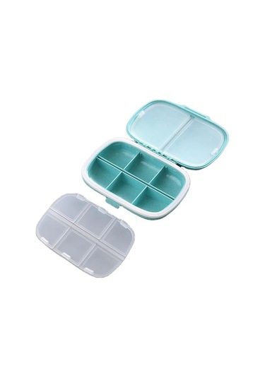 Vkemall Günlük İlaç Organizatörü - 8 Bölmeli Seyahat İlaç Kutusu 2 Adet