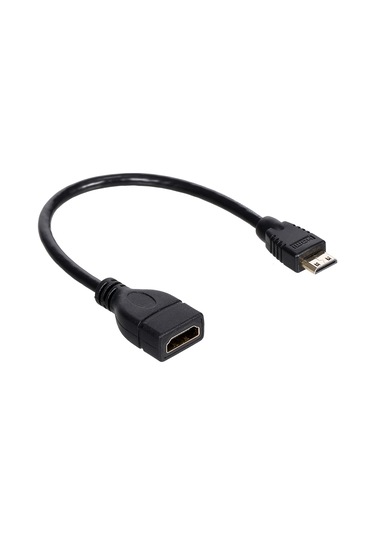 Maiyame Projeksiyon Mini Hd'den Hd'ye Kablo Mini Hd Erkekten Hd Dişi Adaptör Kablosu Hd 1080p Çözünürlük K Siyah