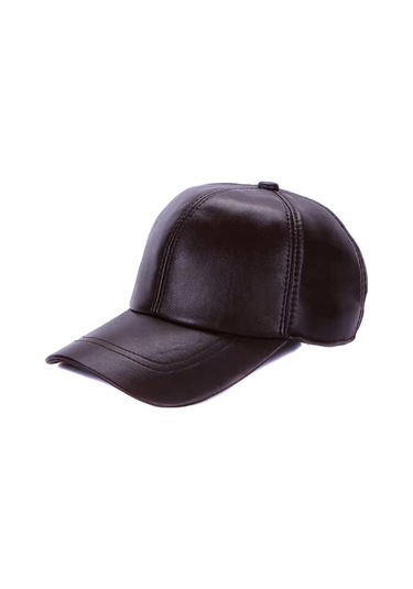 Beyzbol Kep Hakiki Deri Şapka Bordo Renk Bordo