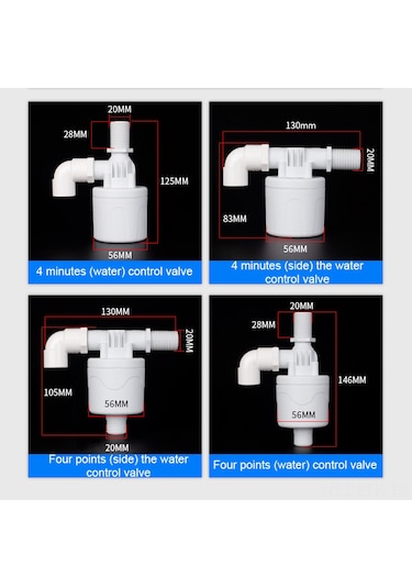 Xindoker Su Seviyesi Kontrol Valfi - Otomatik Dolum Ve Doldurma Durdurma - Su Deposu, Kule İçin 1/2 İnç Üst Girişli Plastik Konstrüksiyon Çok Renkli